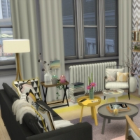 Appartement scandinave - salon - espace télé
