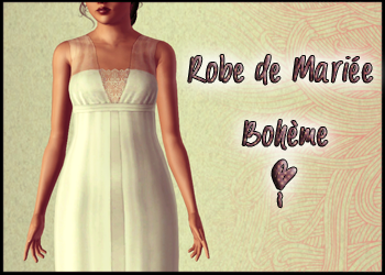 Robe de Mariée Bohème pour femme Sims 3