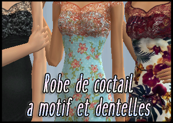 Robes de cocktail motif et dentelles pour femme