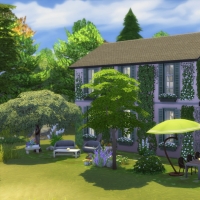 maison rose vue arrière 1