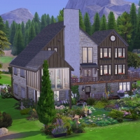 2 sims 4 chalet chaleureux extérieur