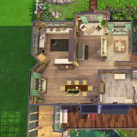 40 sims 4 chalet chaleureux plan etage 1