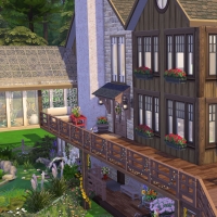 6 sims 4 chalet chaleureux extérieur