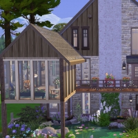 7 sims 4 chalet chaleureux extérieur