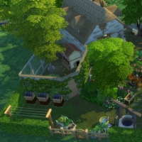 Ce bon vieux cottage - vue gÃ©nÃ©rale du jardin et du poulailler