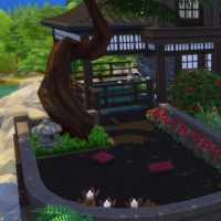 Zou onsen - la terrasse méditation et la piscine