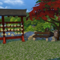 Zou onsen - le tableau des voeux et l'accÃ¨s Ã  la terrasse avec coins salon